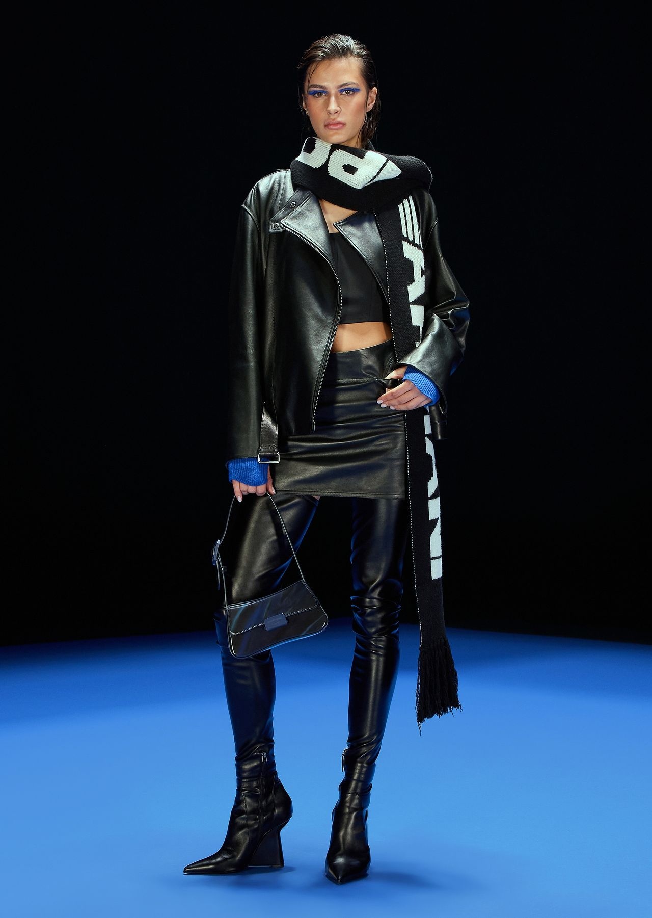 ASV Black Blue capsule collection oversized jacket in vegetable-tanned nappa lambskin - 4