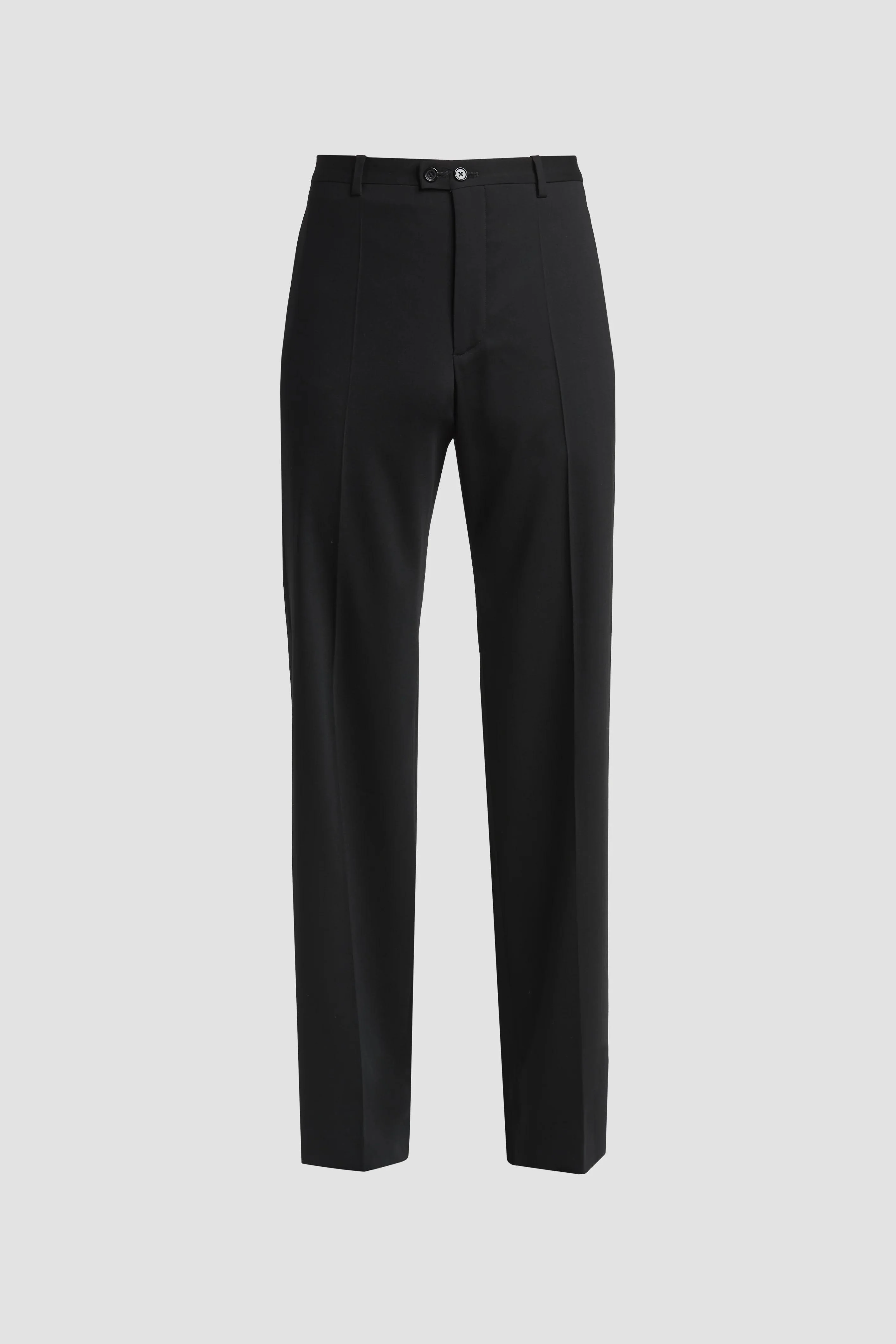 Men's Virgin Wool-Mohair Pintucked Trousers - Black - 1