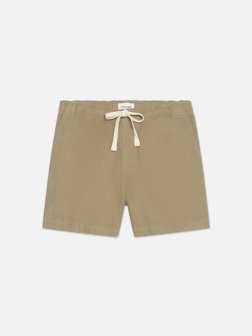 Textured Terry Short in Dark Beige - 1