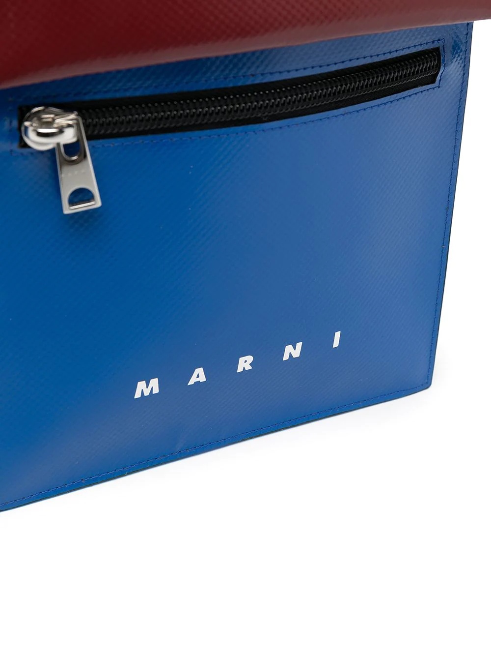 panelled logo messenger bag - 4