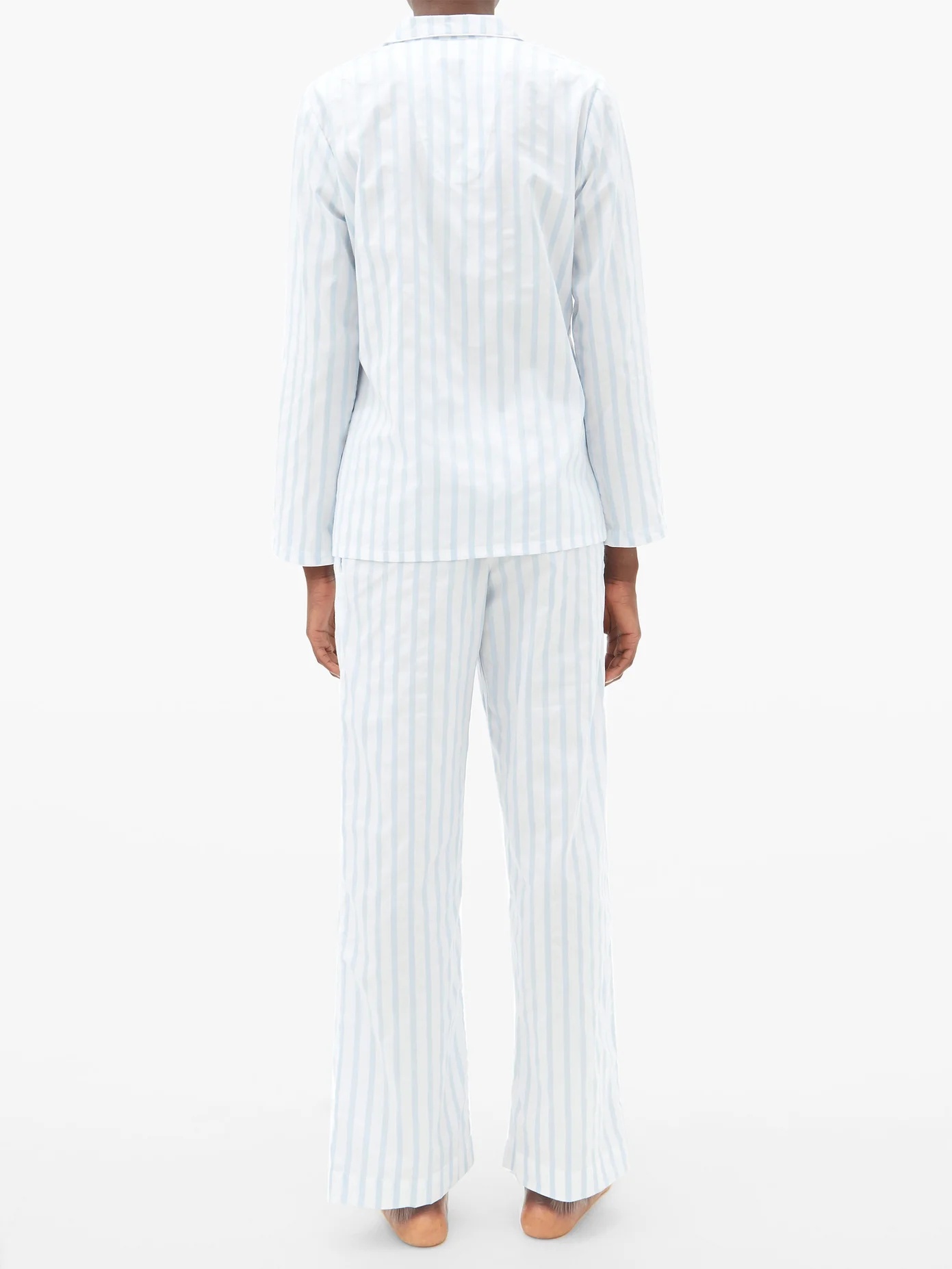 Capri striped cotton-poplin pyjamas - 5