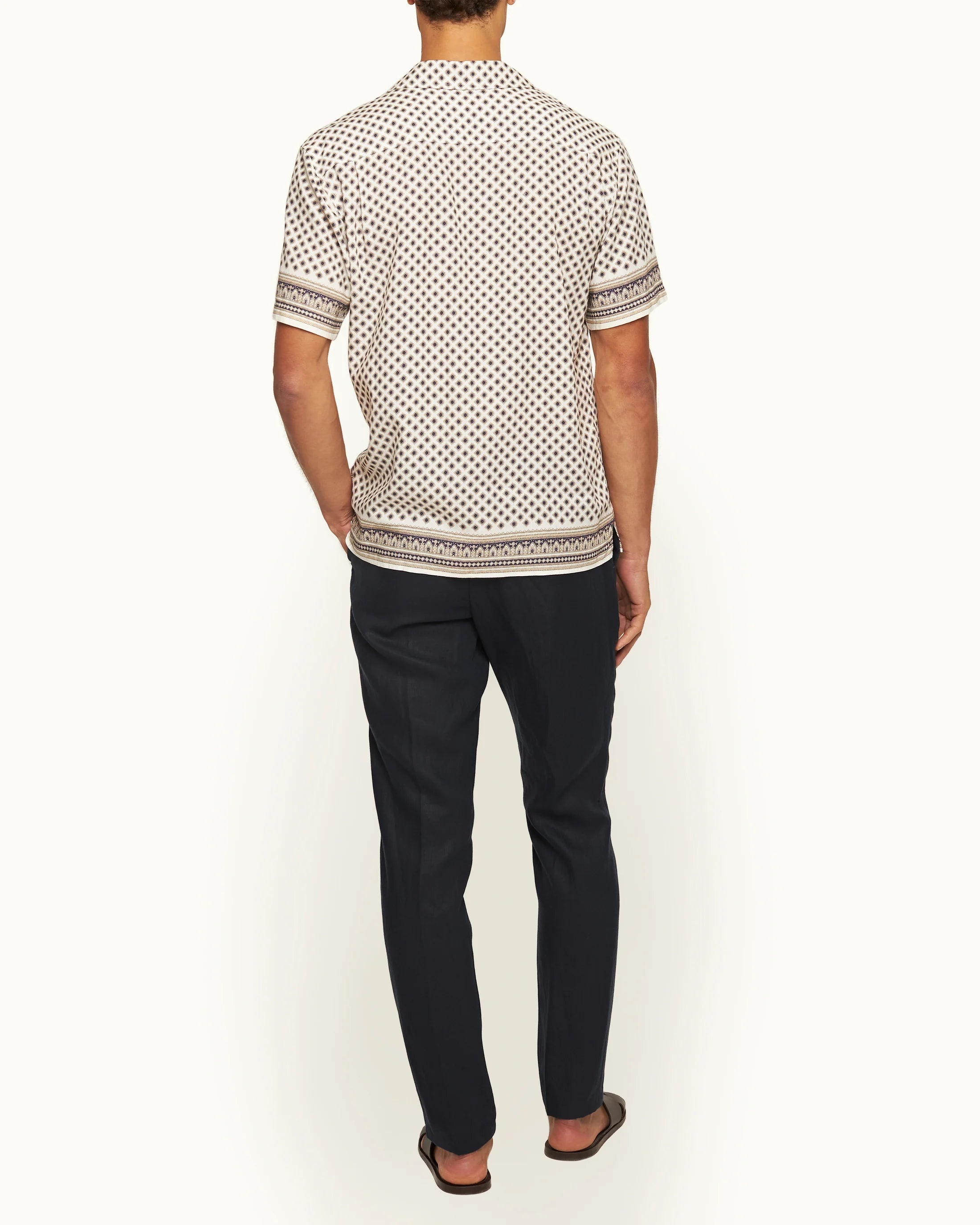 Griffon Italian Linen Night Iris Pant - 3