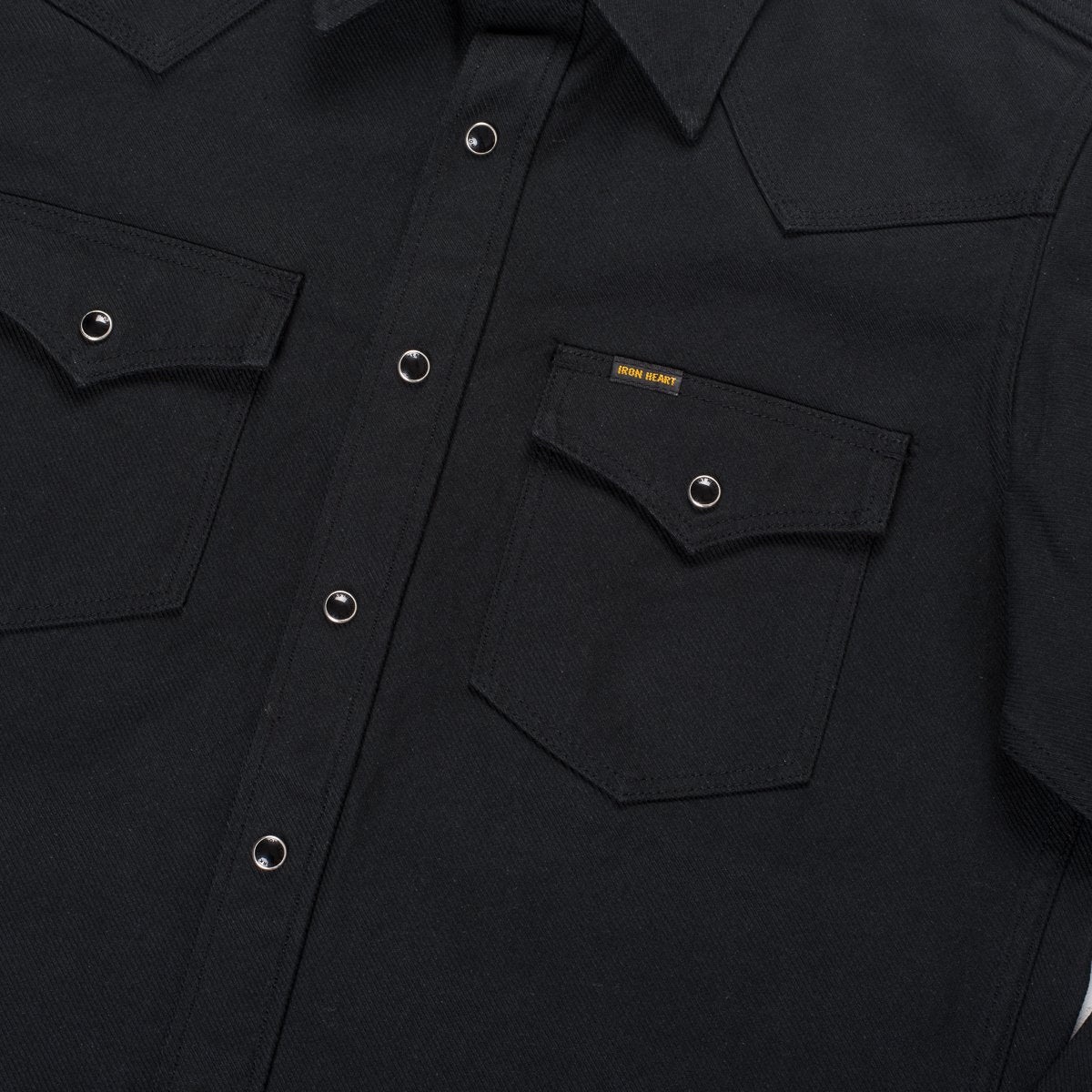 IHSH-235-BLK Military Serge Western Shirt Black - 4