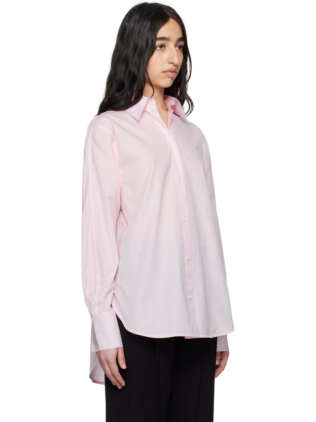 Pink Kimono-Sleeve Poplin Shirt - 2