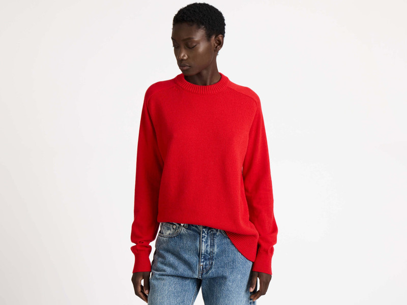 WOMENS RAGLAN JUMPER IN RED 1
