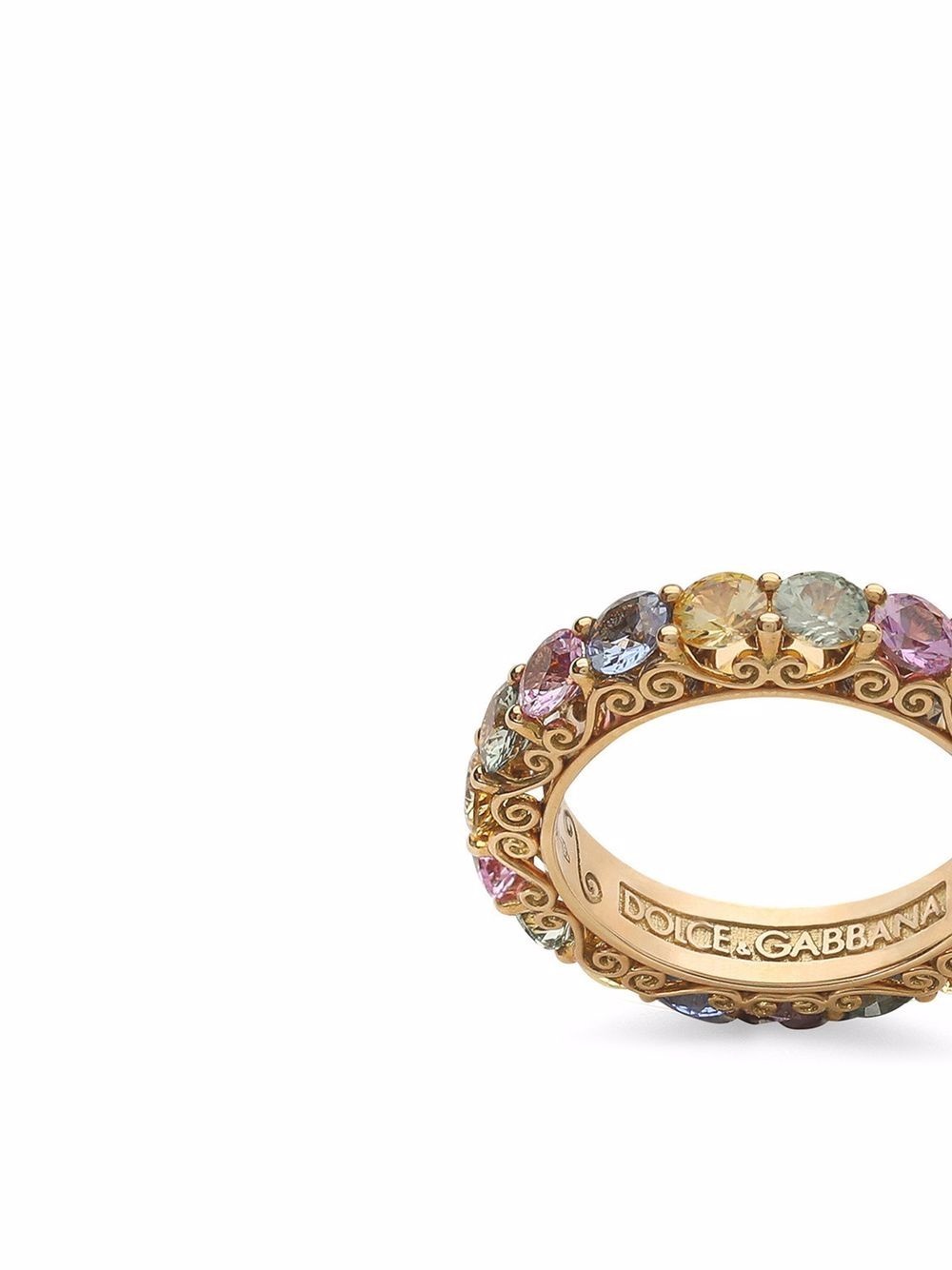 18kt yellow gold Heritage sapphire band ring - 3