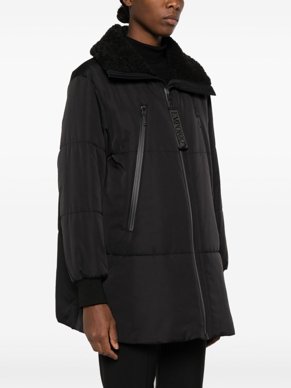 zip-up padded coat - 3