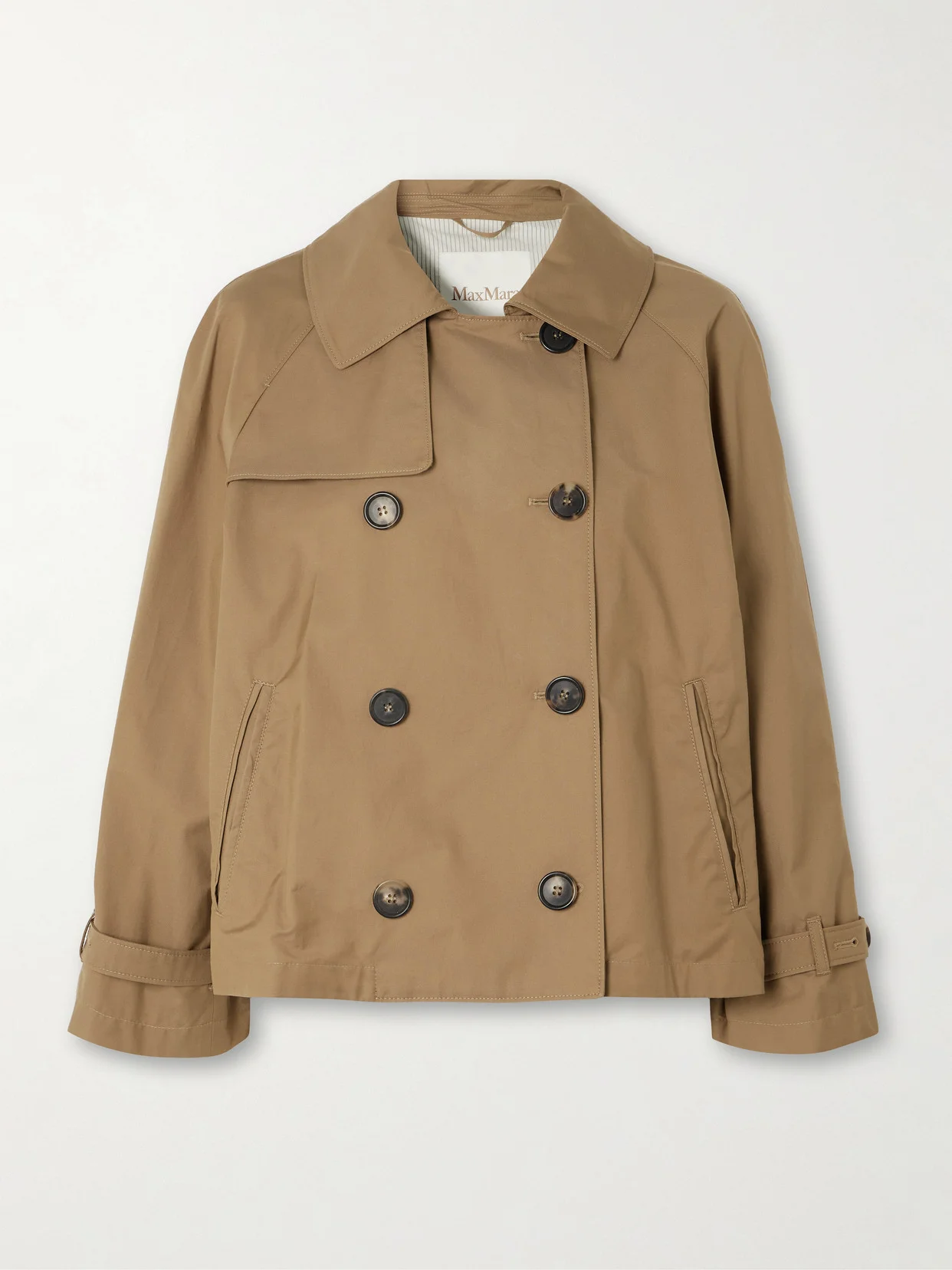 Tesoro Cropped Double-breasted Cotton-blend Gabardine Trench Coat - 1