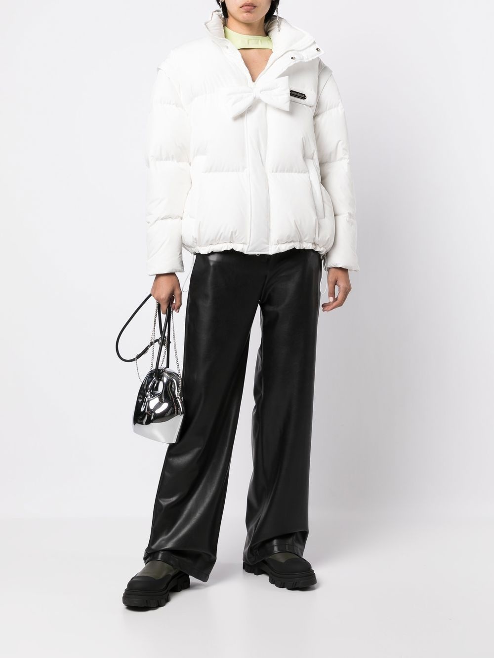 logo-patch puffer jacket - 2