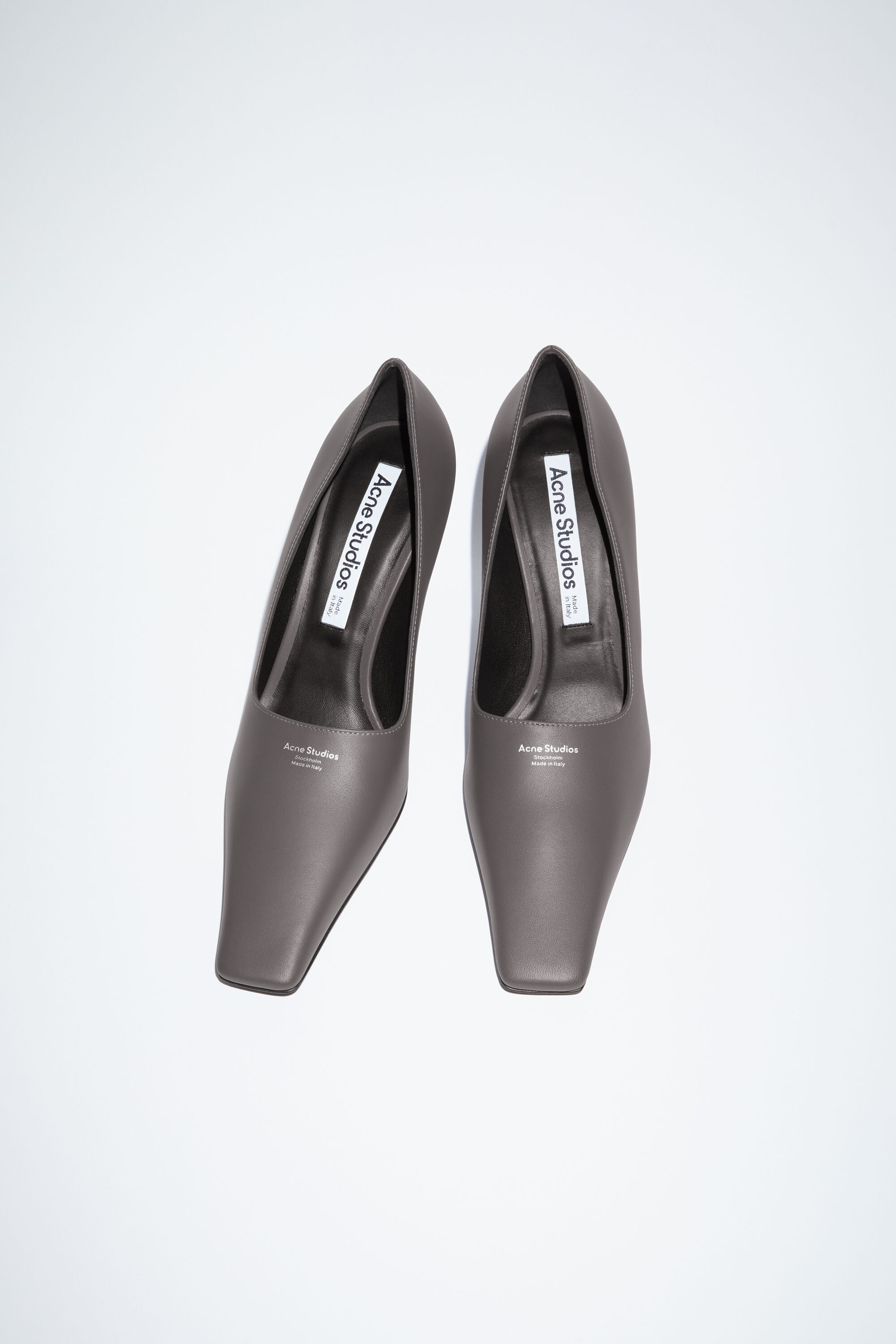 Leather heel pump - Dark grey - 2