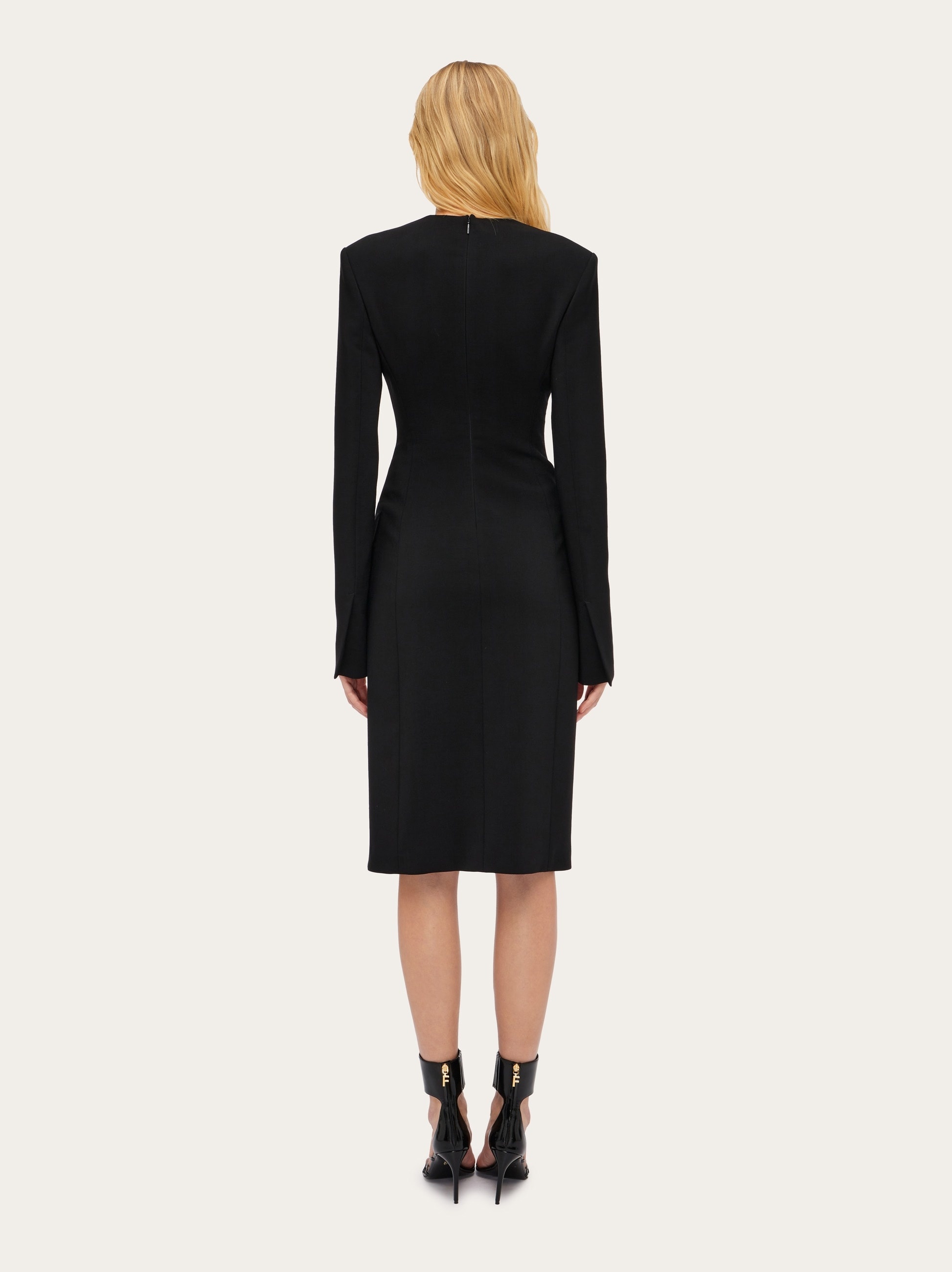 Deep V coat dress - 3