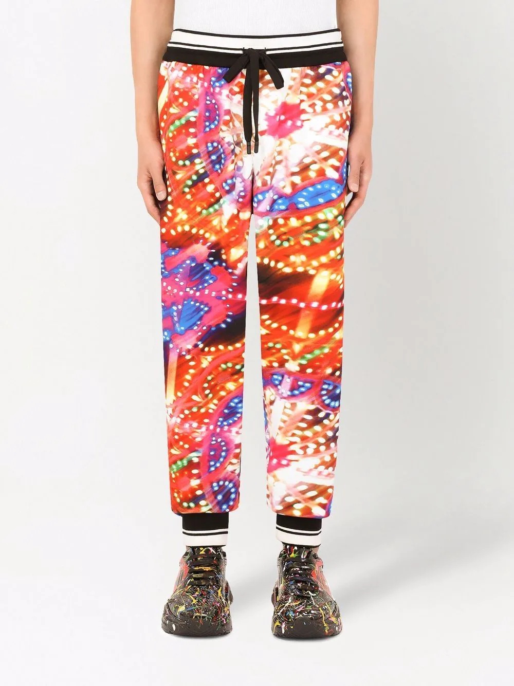 luminaire-print track trousers - 3