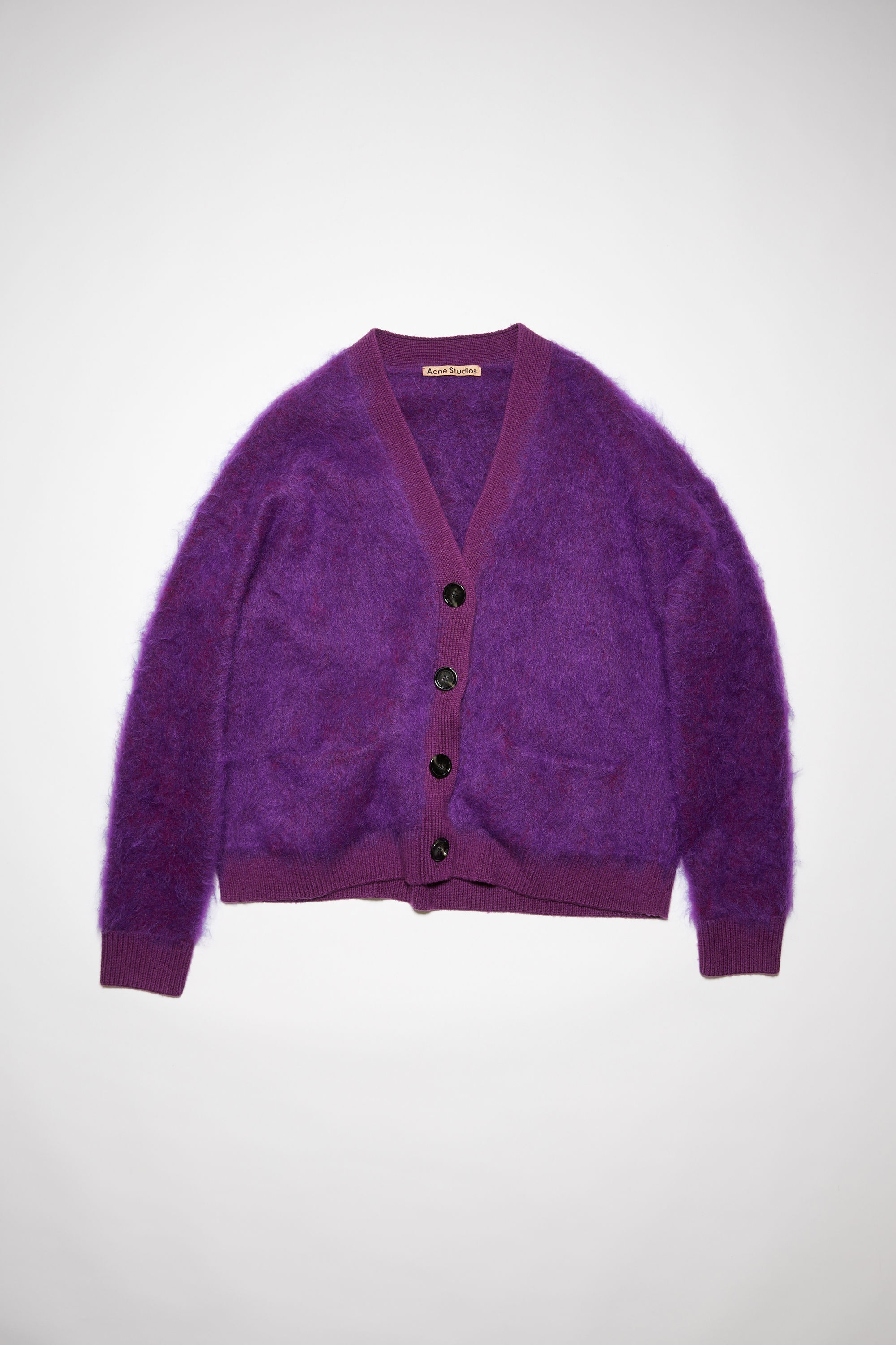 Mohair wool fluffy cardigan - Violet purple - 6