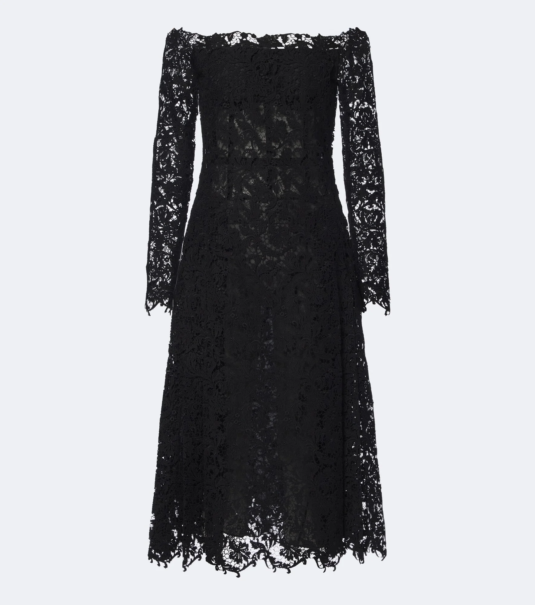Off-shoulder lace bustier dress - 1