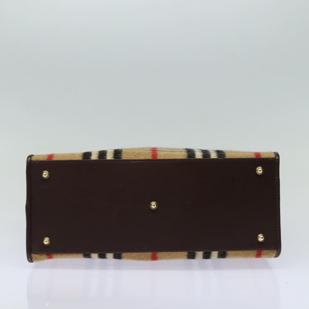 Burberry Nova Check Shoulder Bag Wool Beige Gold - 5