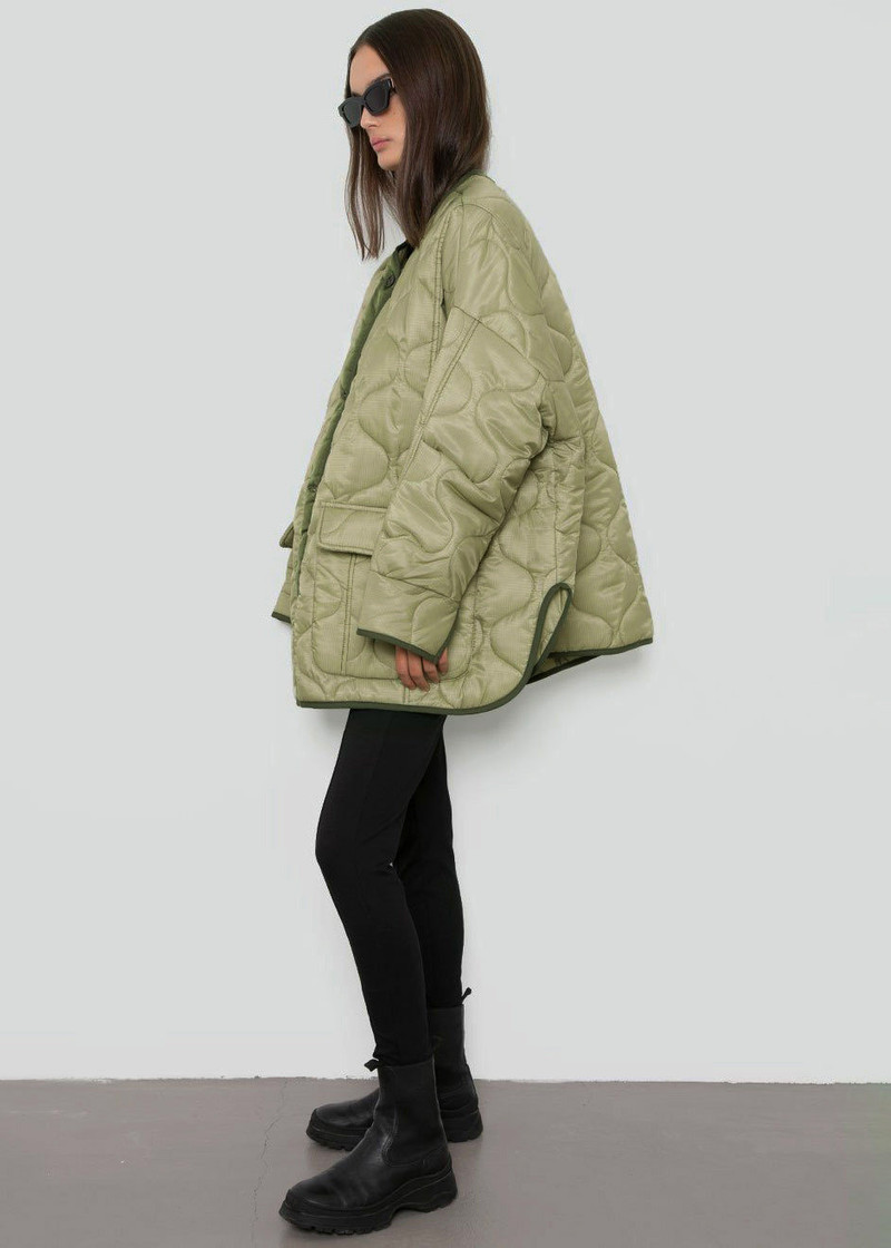 Teddy Quilted Jacket - Moss Green 8