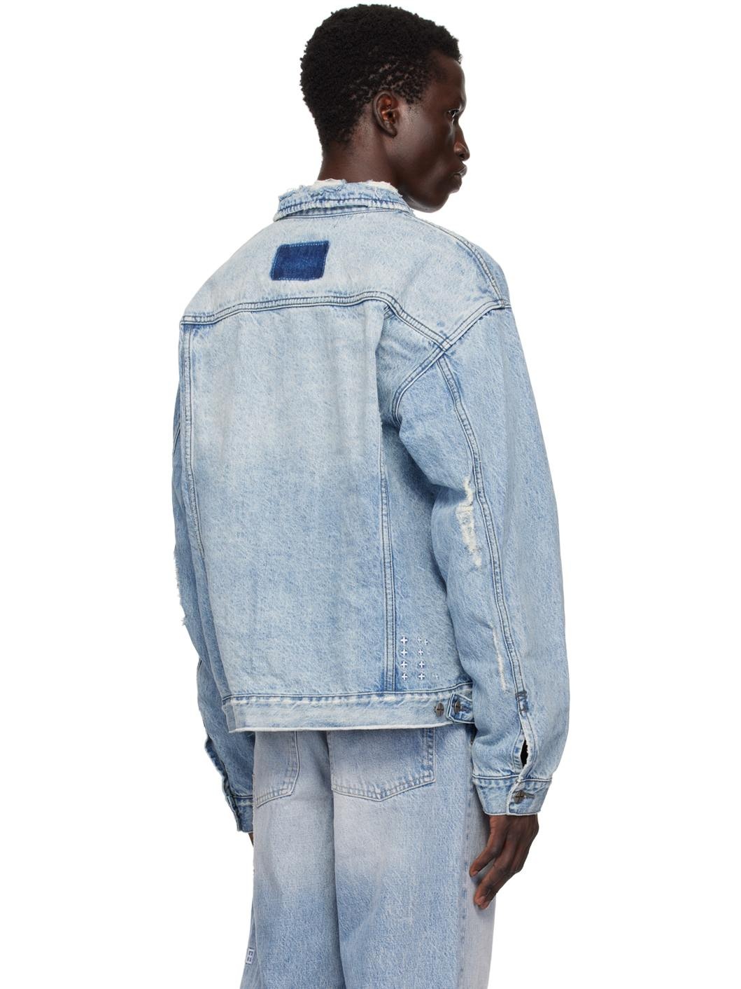 Ksubi Blue Oh G Acid Trip Trash Denim Jacket | REVERSIBLE