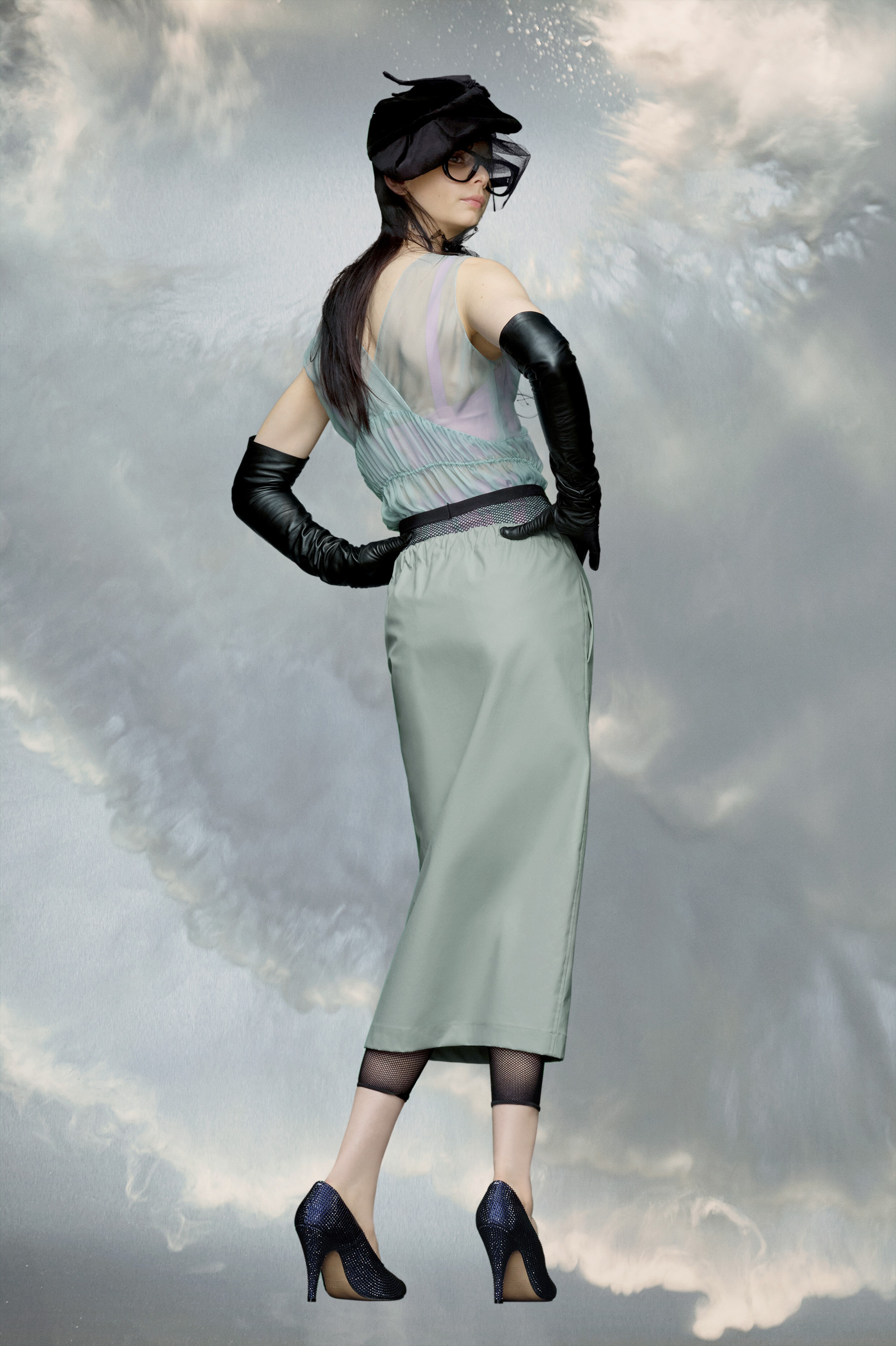 Faux leather midi skirt - 5
