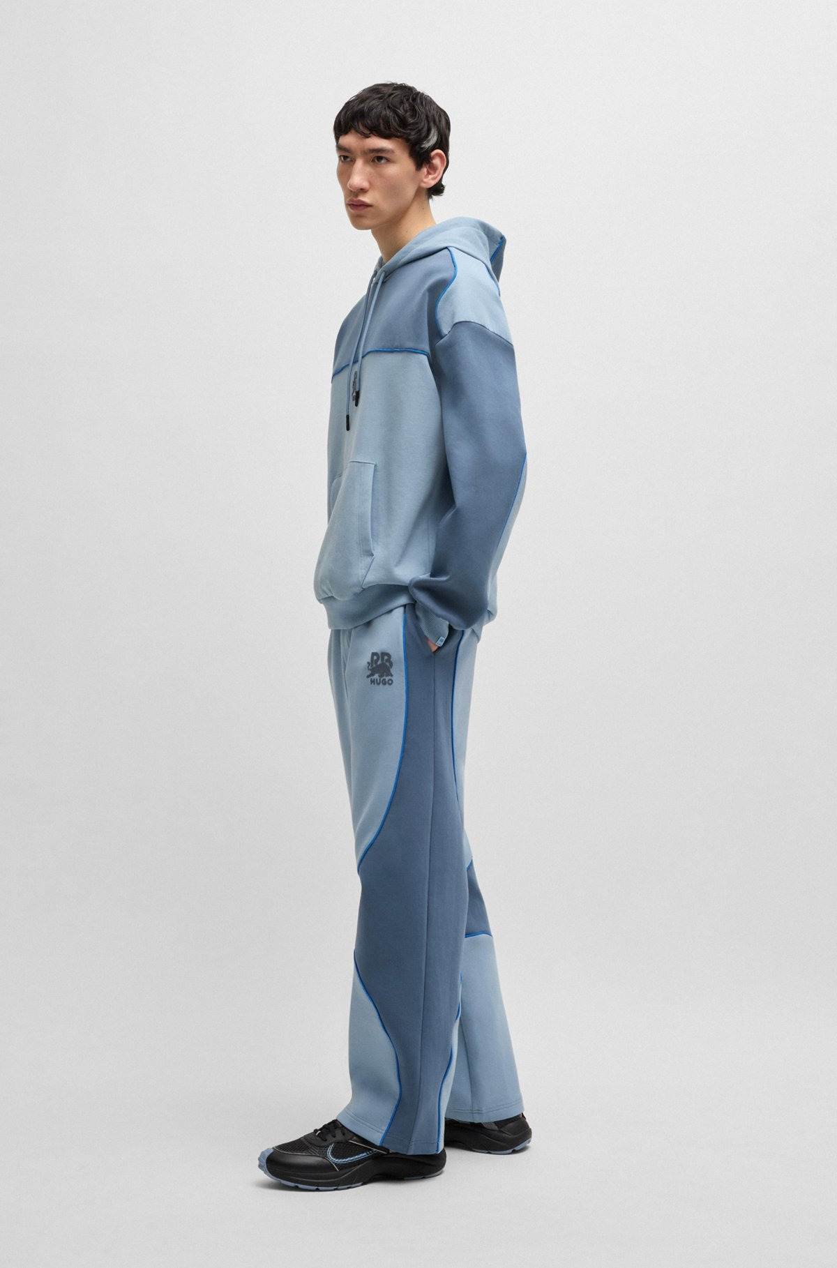 HUGO X RB TRACKSUIT BOTTOMS WITH PIPING DETAILS - 4