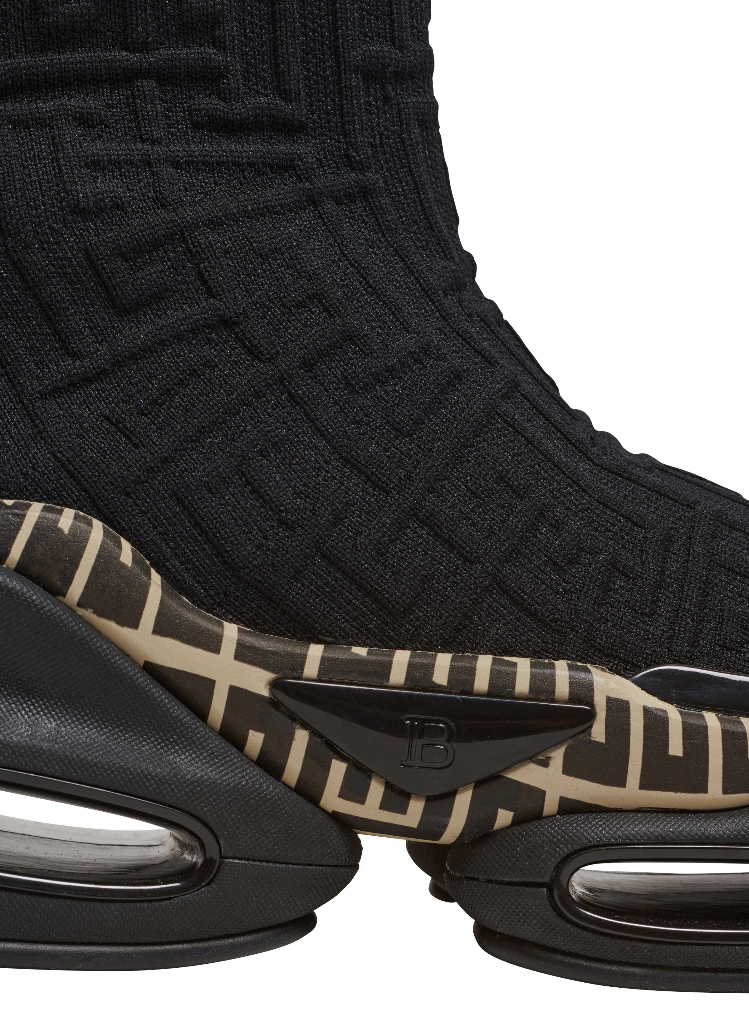 B-Bold knit high-top trainers with Balmain monogram - 6