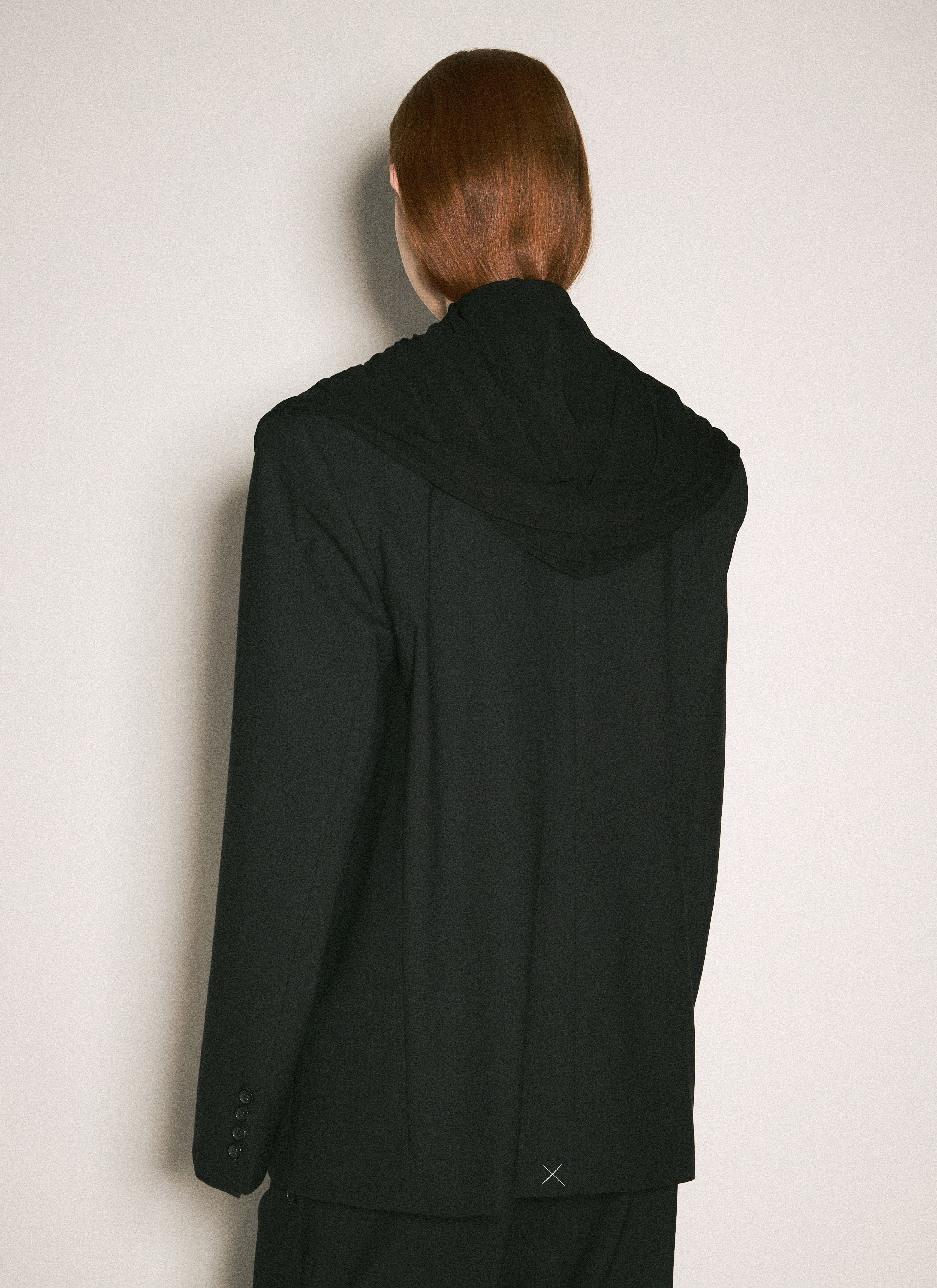 Draped Hooded Blazer - 5