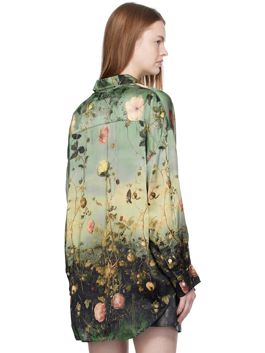 Green Drop Neck Shirt - 3
