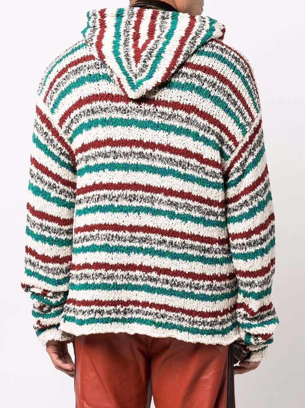 striped-knit hoodie - 4