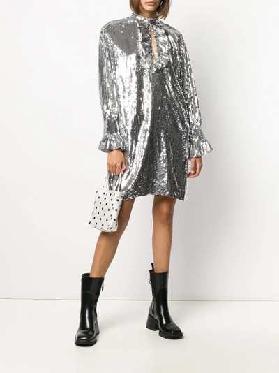 MSGM sequin-embellished ruffle-detail dress outlook