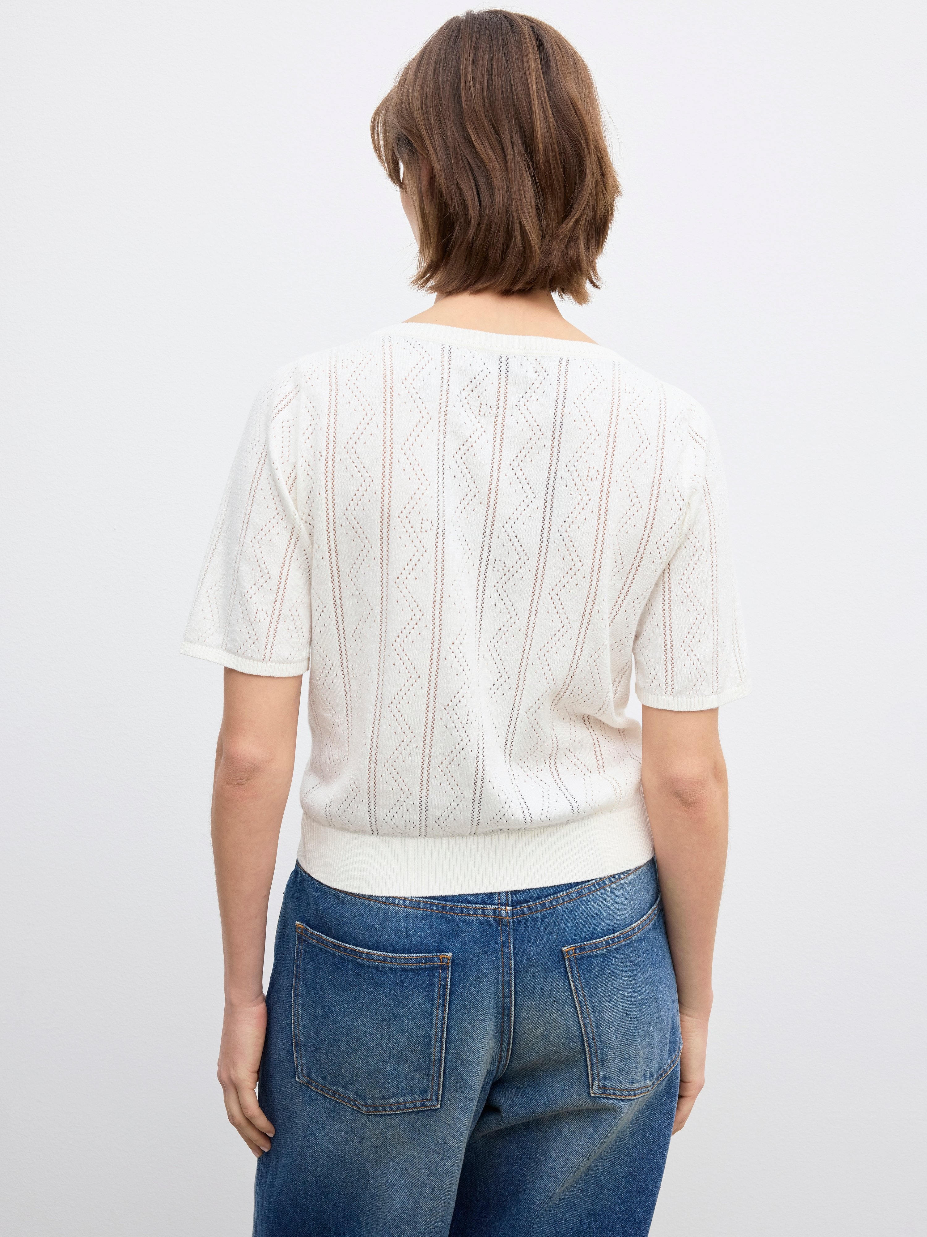Pointelle knit top - 5