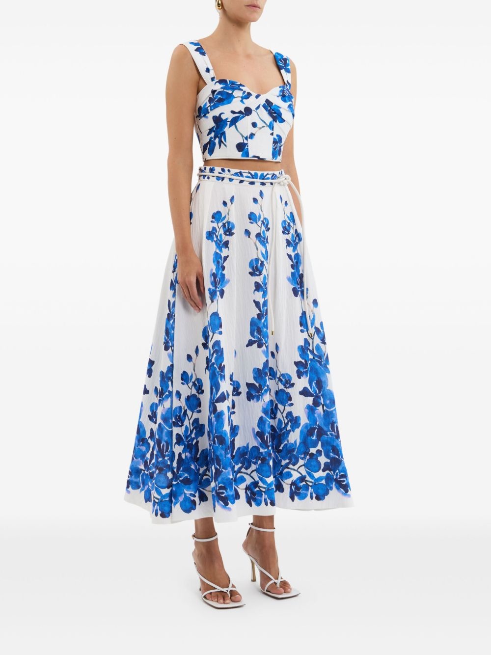 floral-motif midi skirt - 3