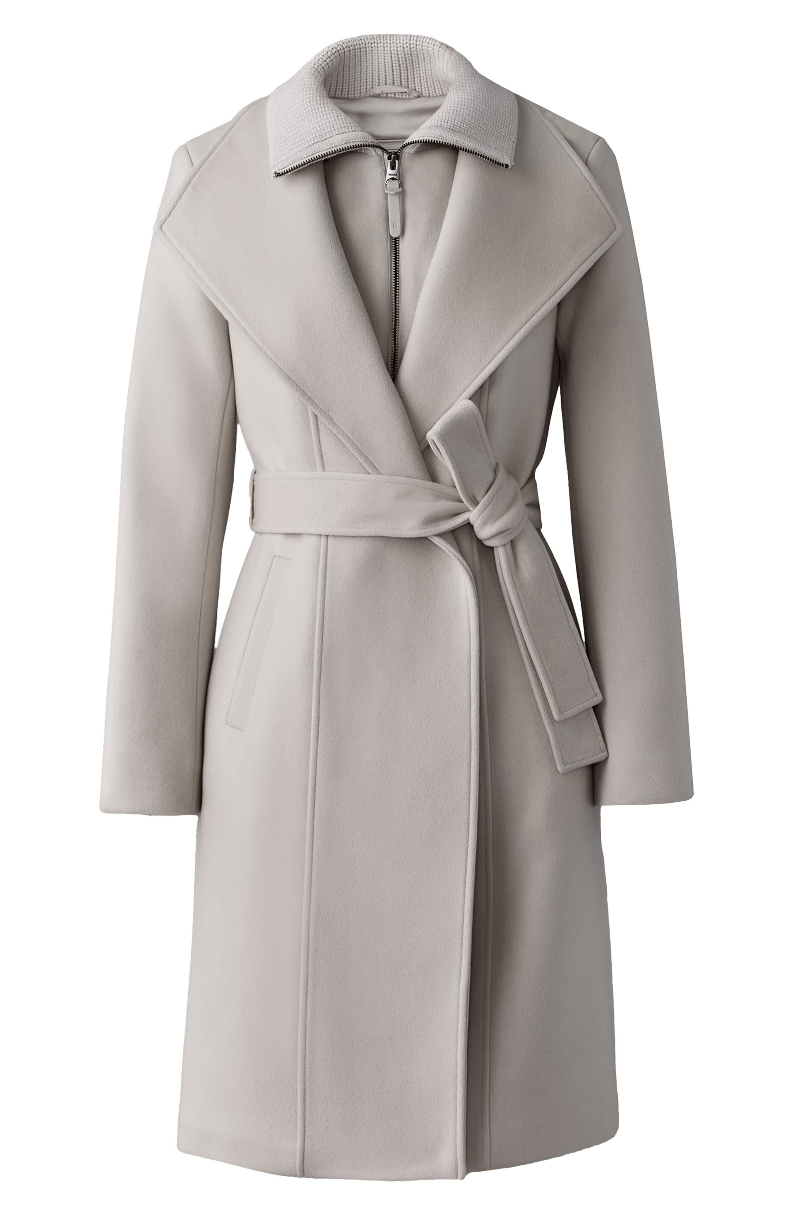 Mackage Norita Belted Double Face Wool Coat with Wool Blend Bib in Trench at Nordstrom - 5