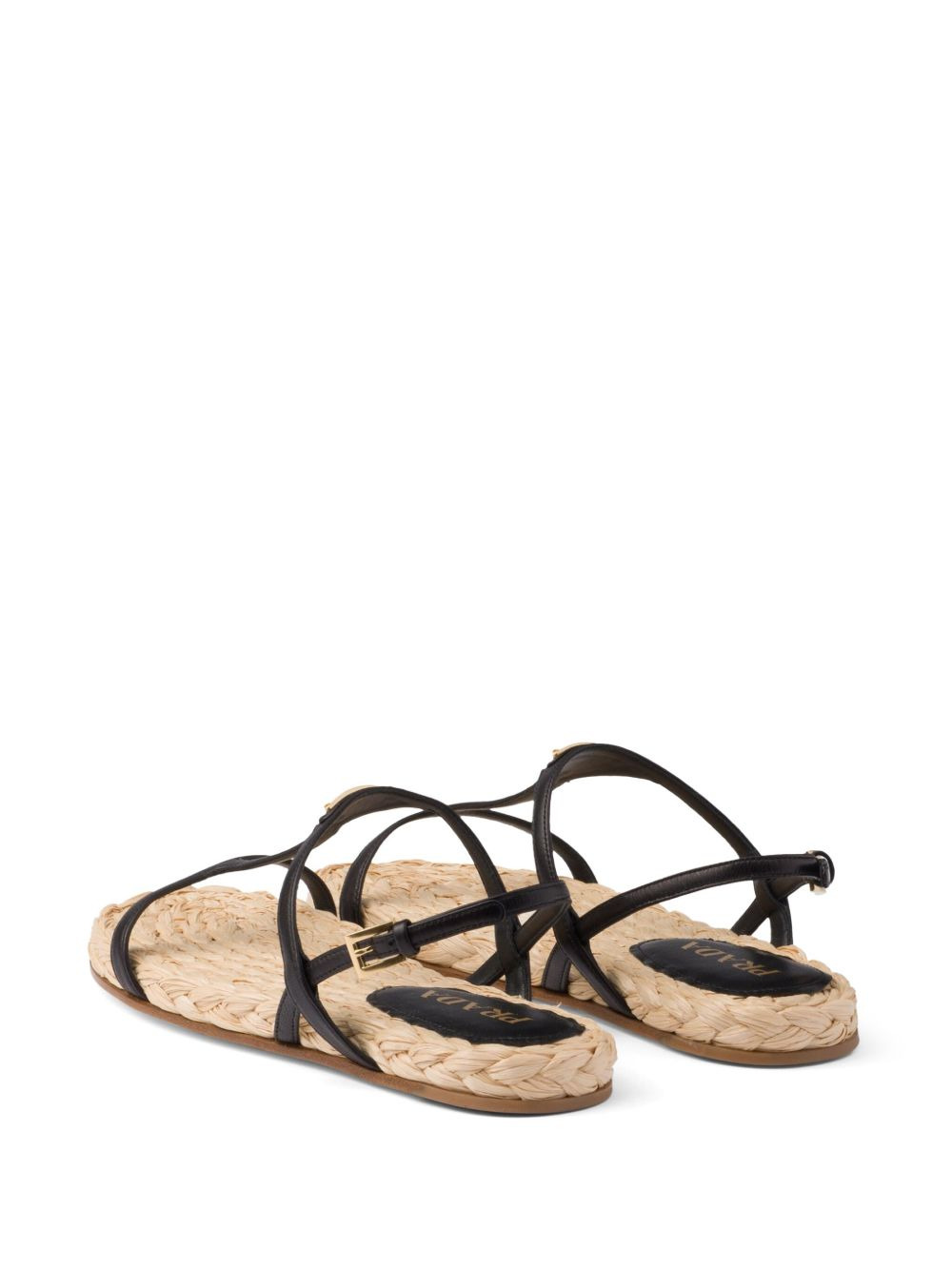 enamel triangle-logo flat sandals - 3