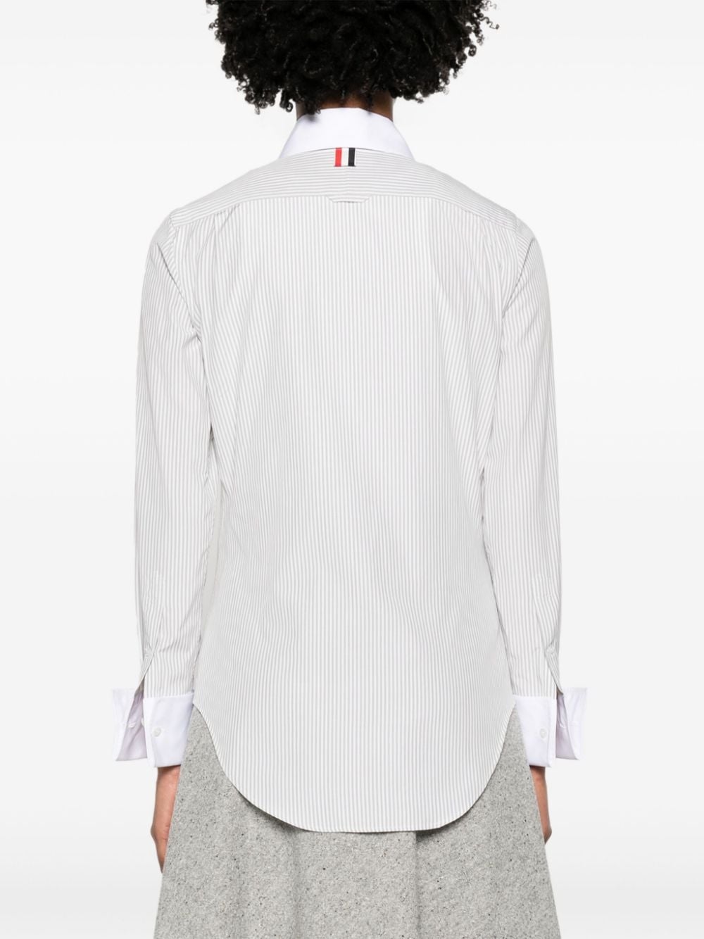 striped rounded-collar shirt - 4