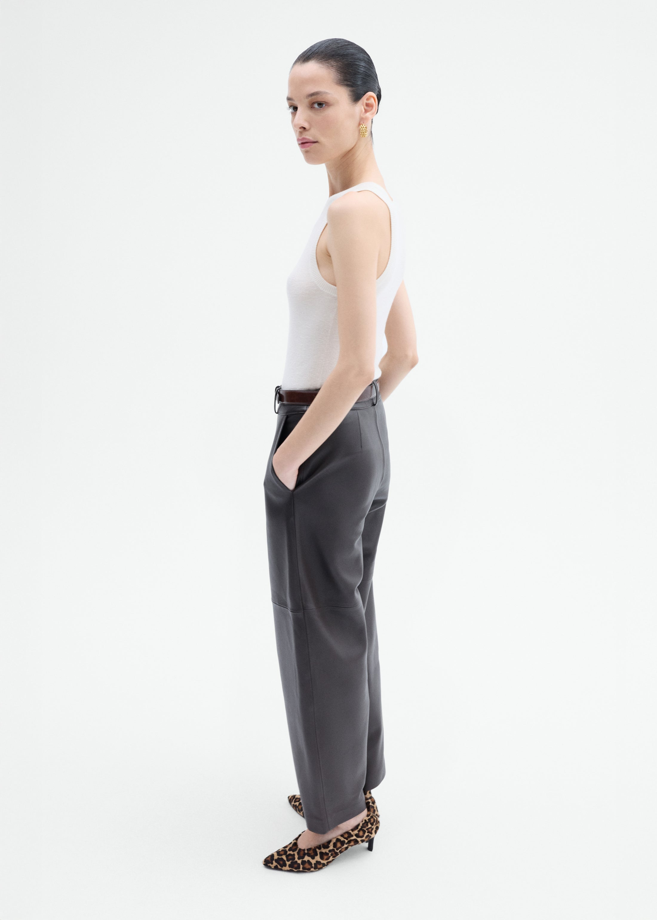 Cropped Leather Trouser - 4
