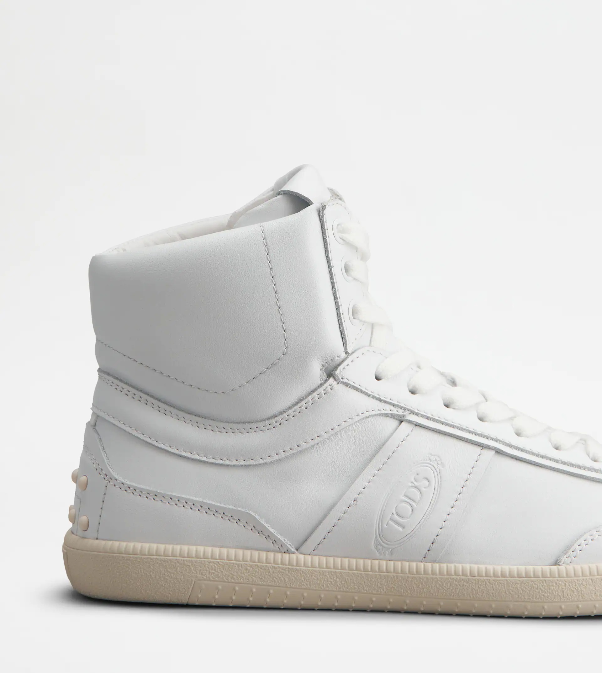 TOD'S TABS SNEAKERS HIGH-TOP IN LEATHER - WHITE - 5