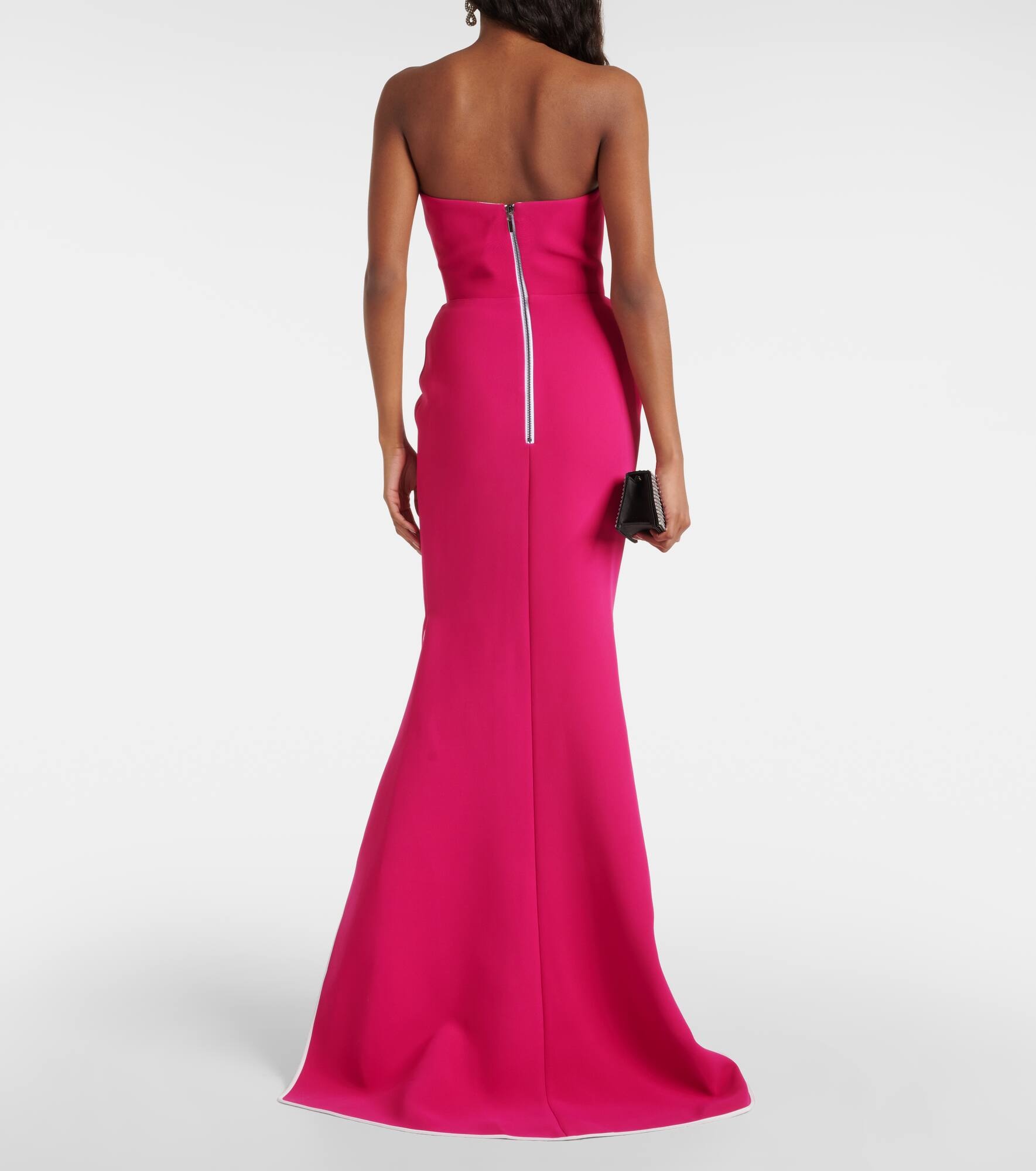 Notorious strapless crêpe gown - 3