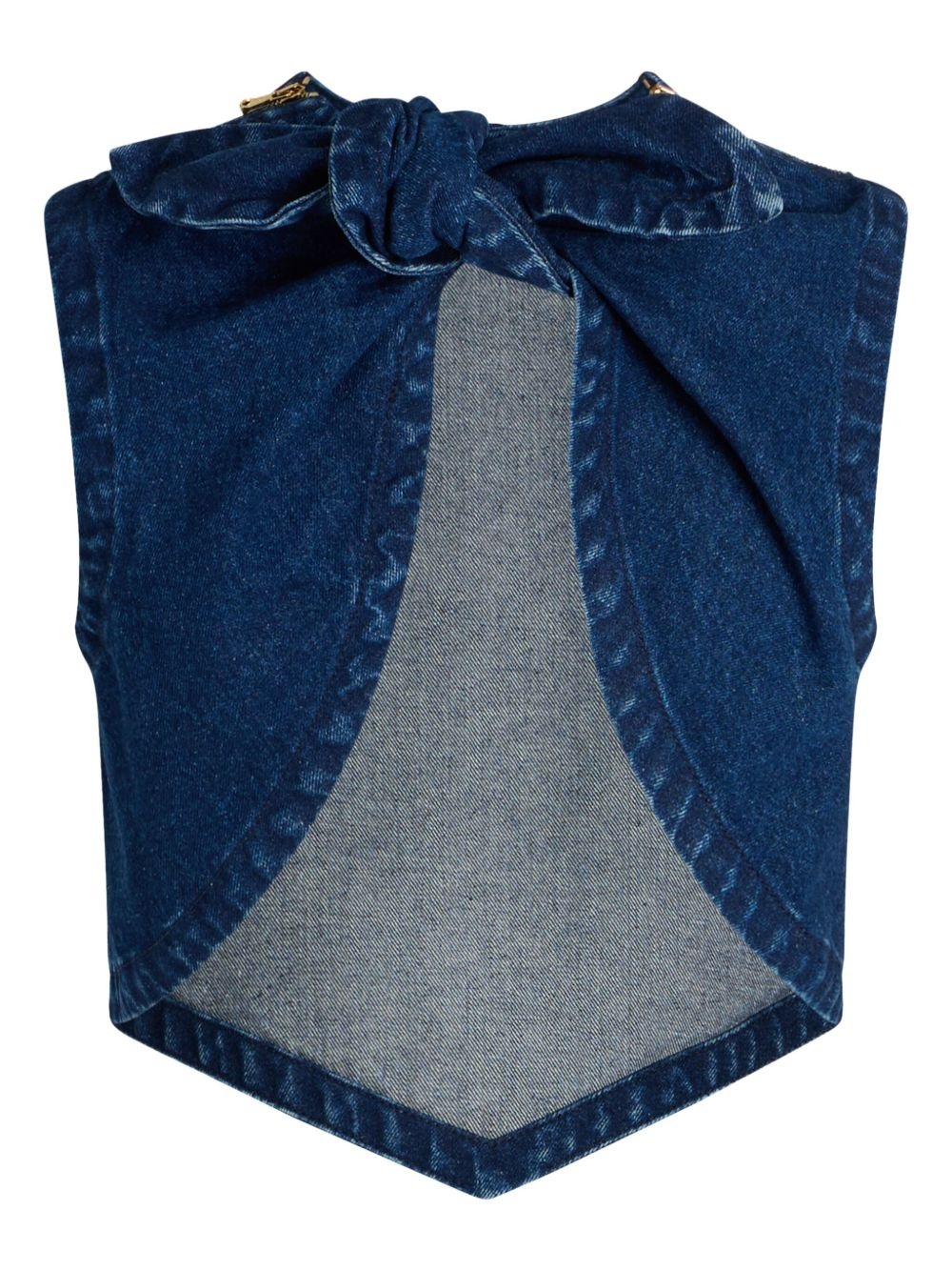 scarf denim top - 6