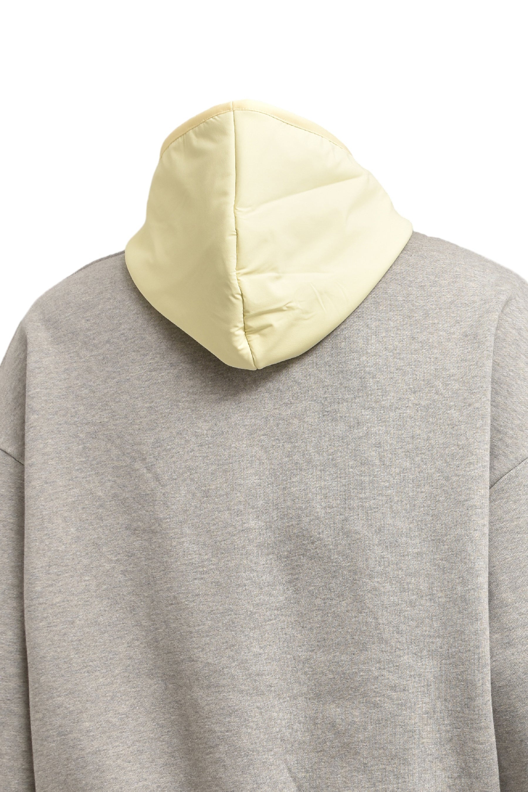 NYLON FLEECE HOODIE / DARK HEATHER OATMEAL/ GARDEN YELLOW - 5