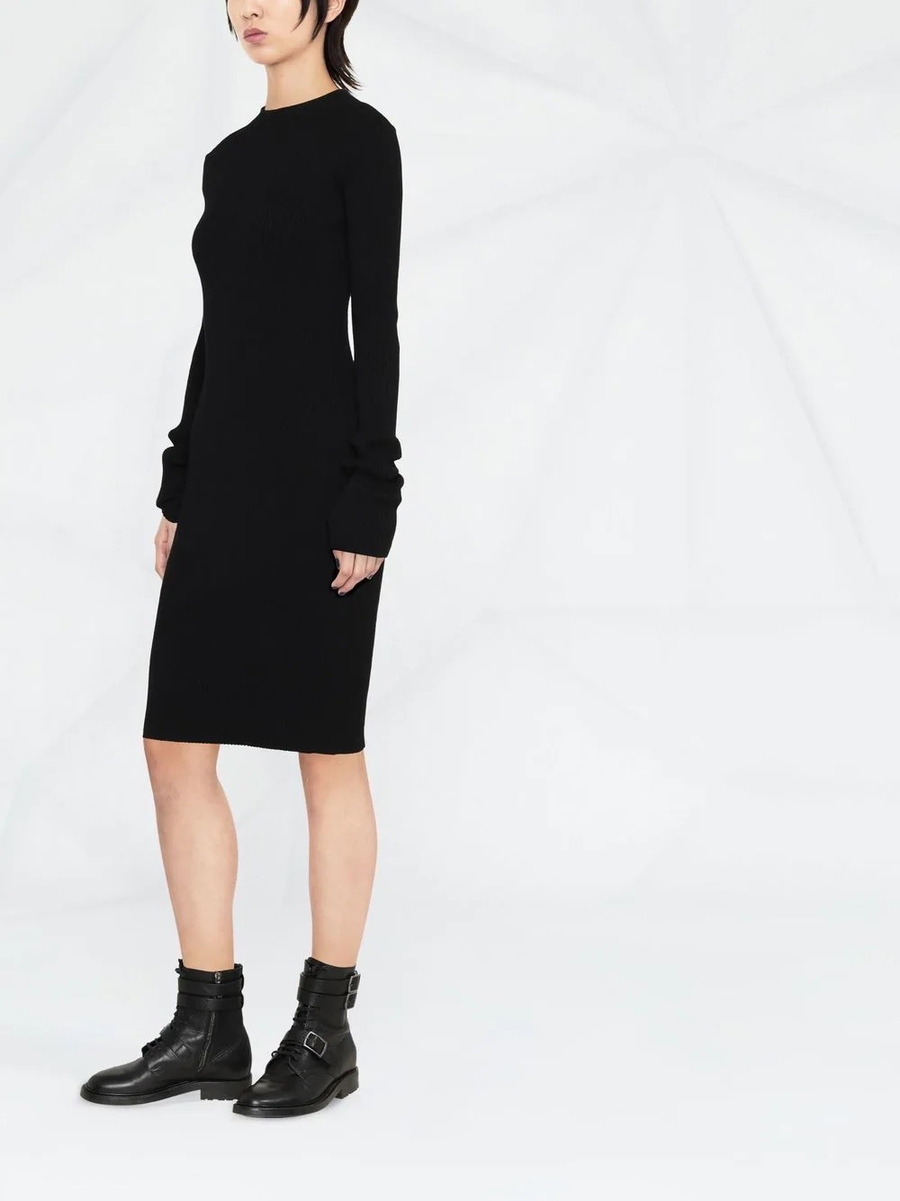 lace-up detailed midi dress - 3