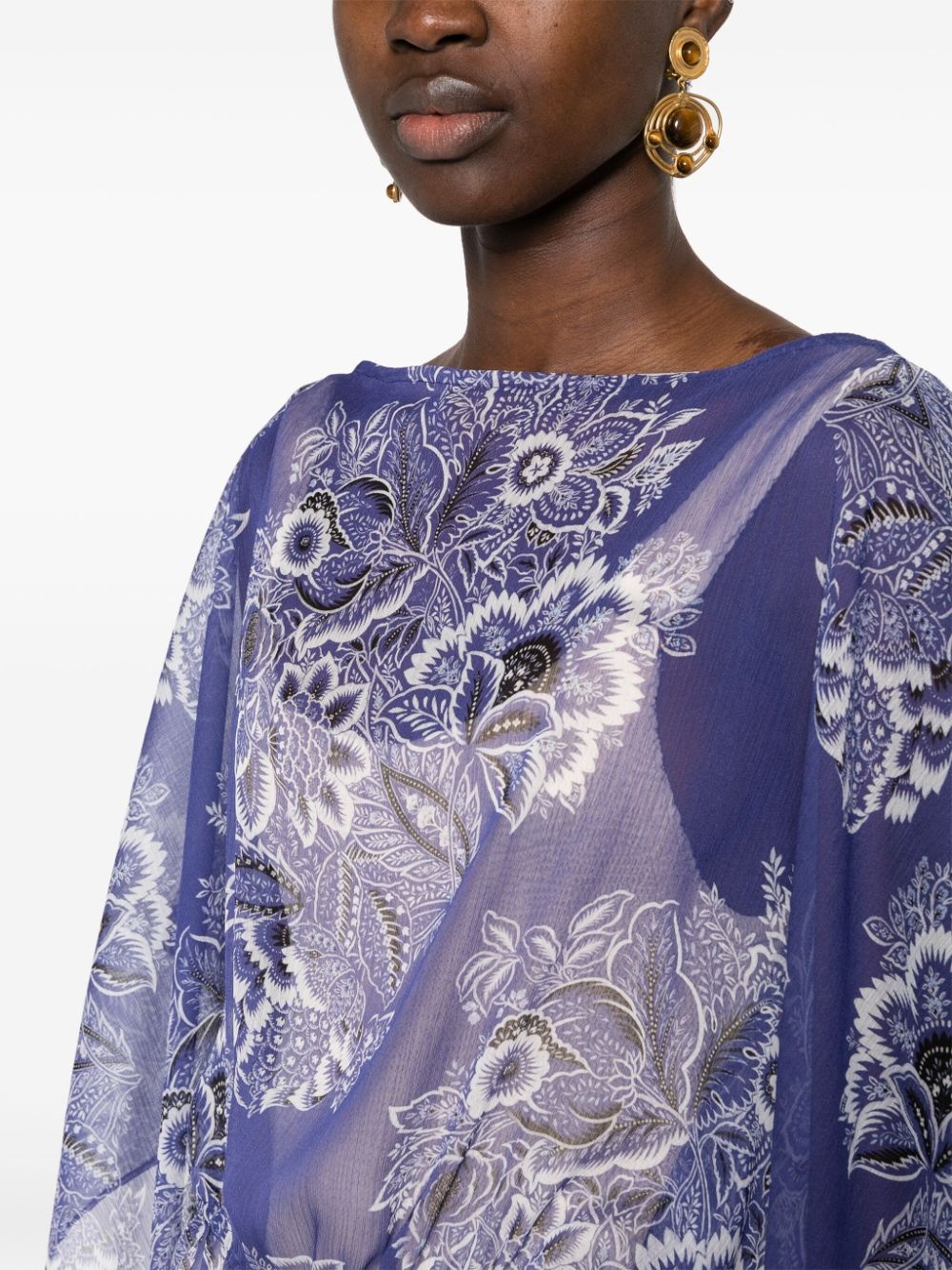 floral-print kaftan dress - 5