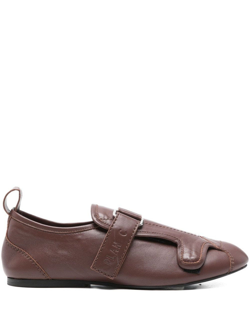 buckle-strap leather sneakers 1