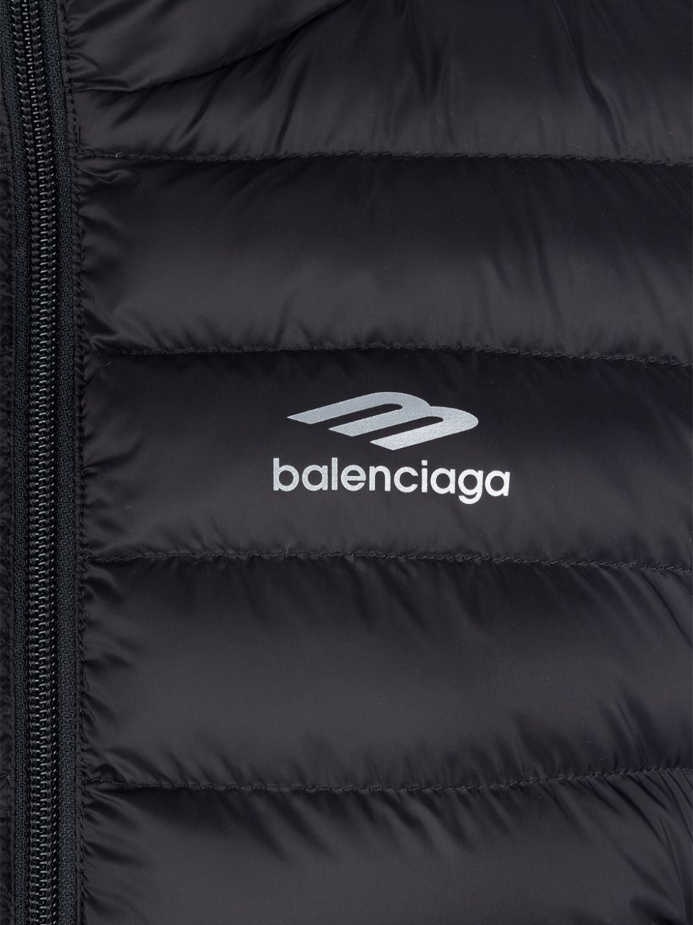 logo-print padded vest - 3