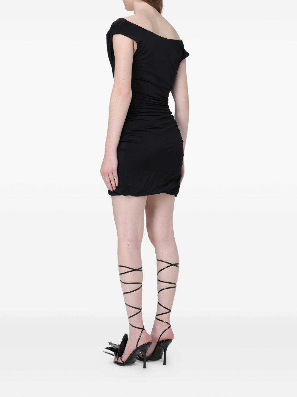 cowl-neck draped mini dress - 3