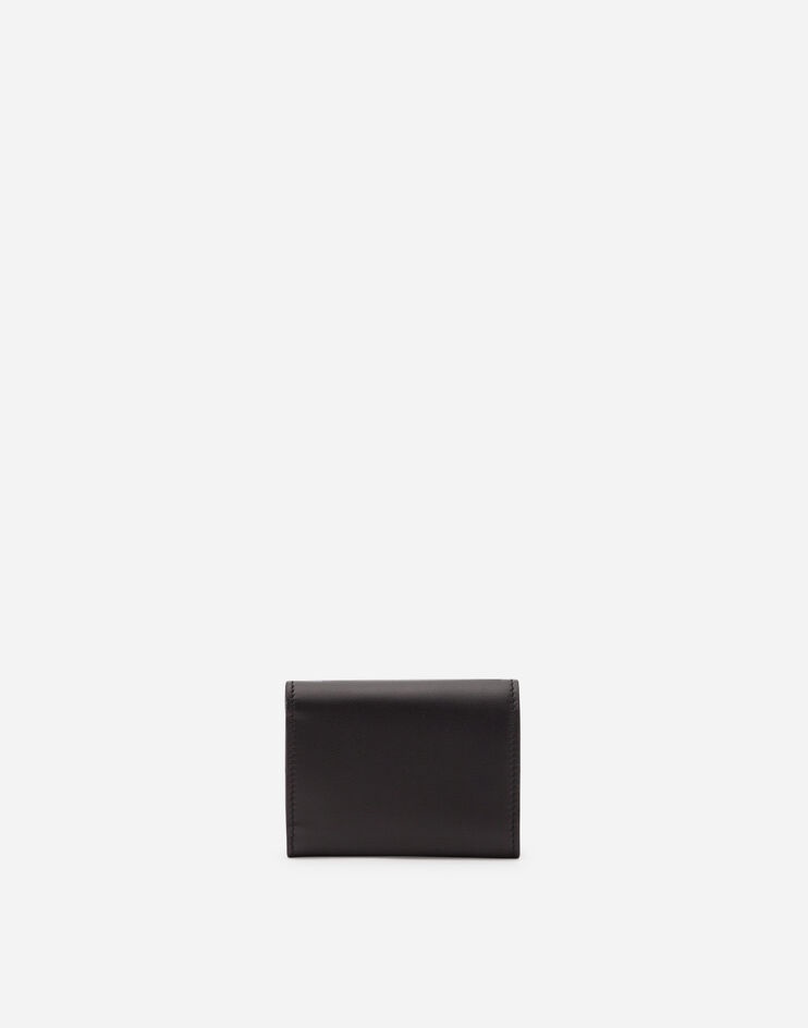 Calfskin wallet with logo print - 3