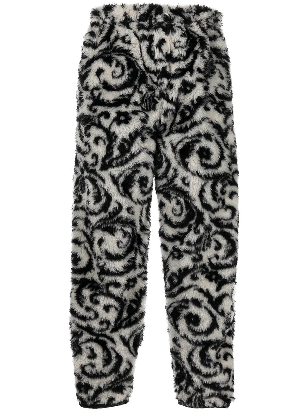 jacquard boa faux-fur track trousers - 1