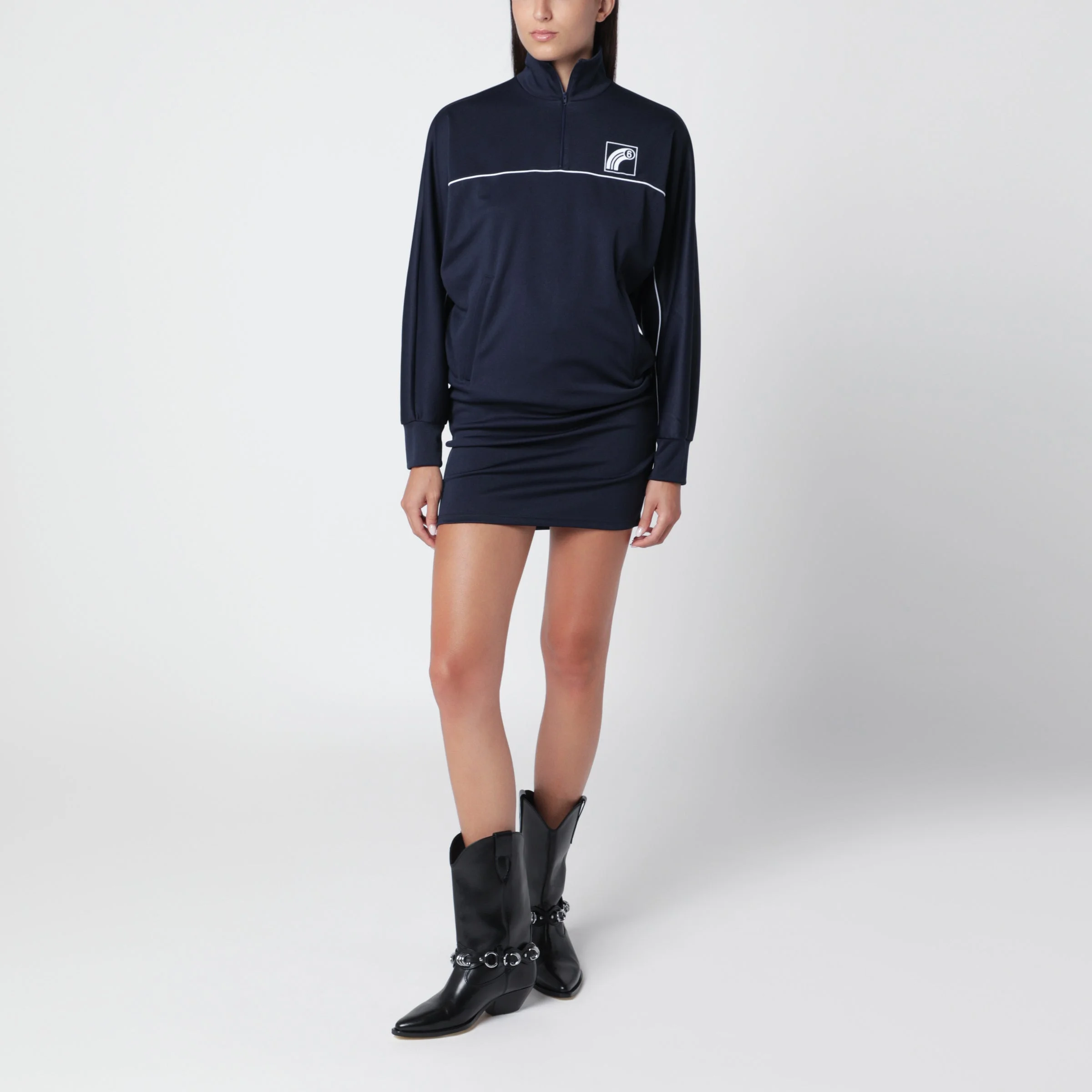 Navy blue sporty mini dress - 1