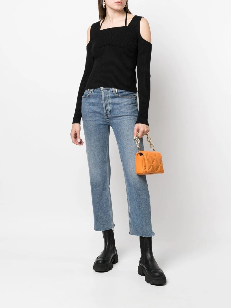 VERSACE JEANS COUTURE open-shoulder ribbed jumper outlook