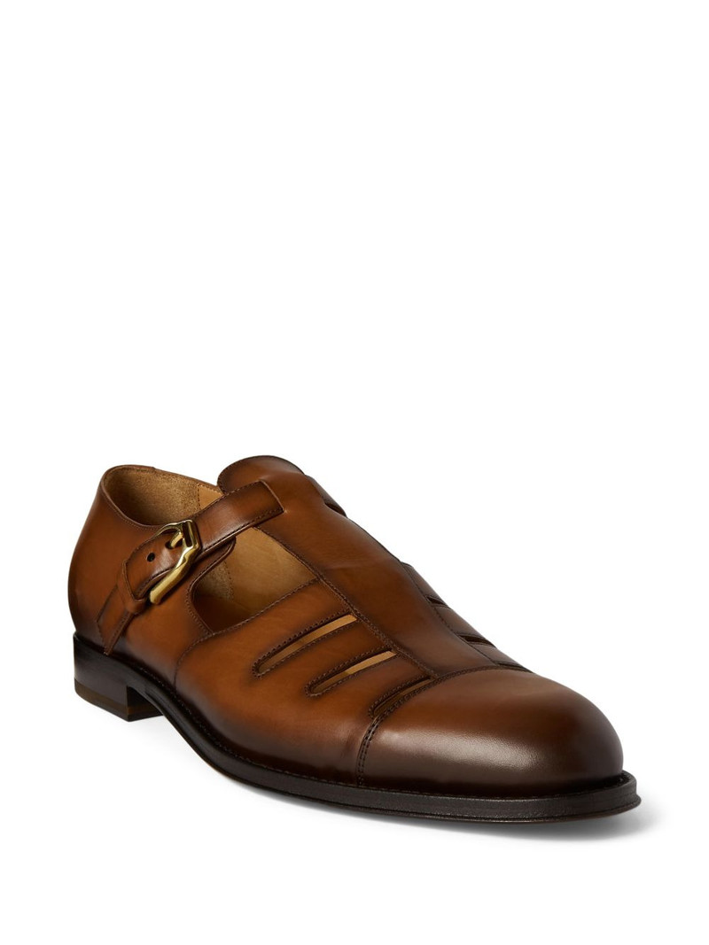Ralph Lauren buckle leather loafers outlook