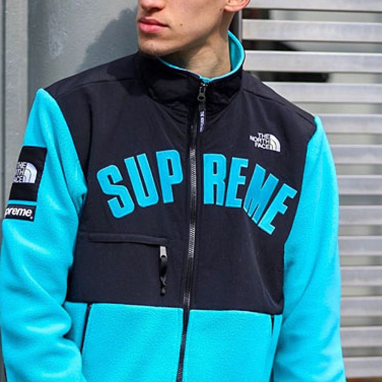 Supreme x The North Face Arc Logo Denali Fleece Jacket 'Black Blue' SUP-SS19-546 - 3