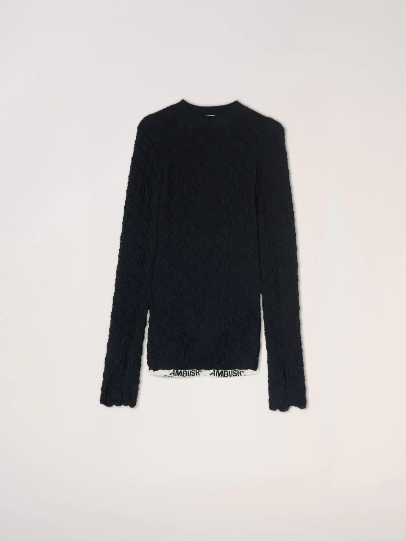 MONOGRAM KNIT TURTLENECK TOP - 1